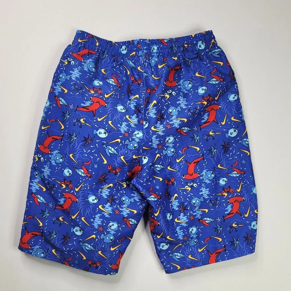 Nike Kids Boys Size XL Blue Hammerhead Shark Swim Shorts